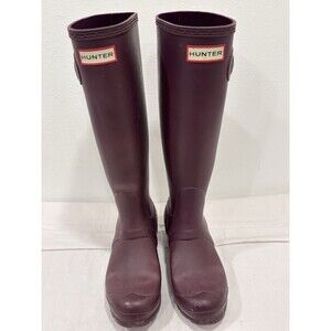 Hunter Original Tall Purple Rubber Waterproof Rain Boots Pull On EU36 US5